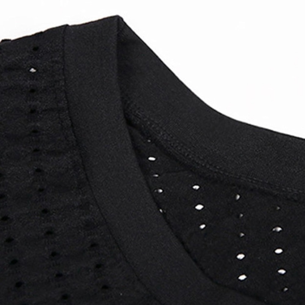 Black Pointelle Long Sleeve Crop Top Workout Yoga S - Picture 8 of 10